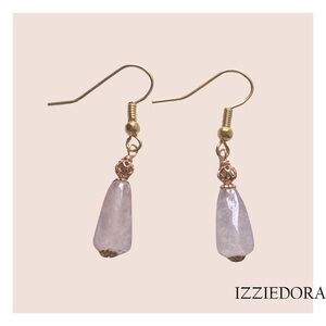 Golden rutilated quartz bead earring